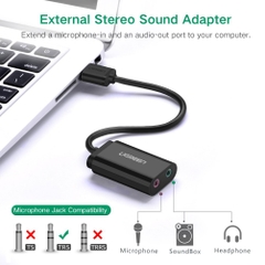 Ugreen 30724 – Cáp sound USB 2.0 to 3.5mm chính hãng
