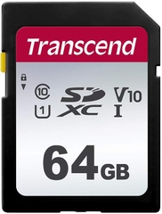 Thẻ SD Transcend TS64GSDC300S-E2, 64 GB, UHS-I, U1, V10, Class 10 (Tốc độ truyền tối đa: 100 MB/s)