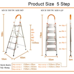 Thang 5 bậc xếp gọn chữ A (5 Step) THANG XP-5STEP