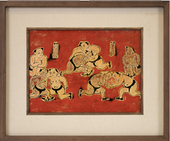 TRANH SƠN MÀI ĐẤU VẬT