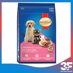 Thức Ăn Cho Chó Con Hạt Smartheart Puppy 400g Vị Bò Và Sữa