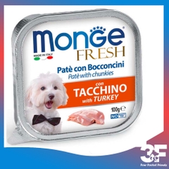 Pate Thức Ăn Ướt Làm Từ Thịt Tươi Monge Fresh Cho Chó Mọi Lứa Tuổi Hộp 100g