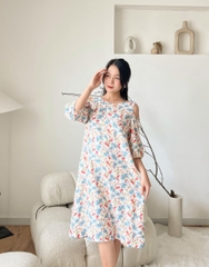 Đầm Suông Khoét Vai Vải Linen Bông - D10092/1