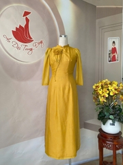 Set Áo dài cách tân tơ óng kết 1 bông hoa/ Áo dài Trung Đồng