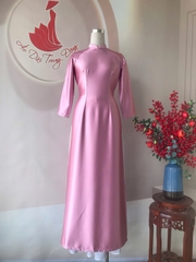 Áo dài lụa ruby trơn cổ 2,5cm/ Áo dài Trung Đồng