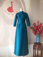 Áo dài lụa ruby trơn cổ 2,5cm/ Áo dài Trung Đồng