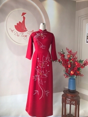 Áo dài lụa Tô Châu kết hoa loa kèn/Áo dài Trung Đồng