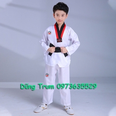 Trang phục võ thuật cho bé tập võ chất cotton co giãn thấm hút mồ hôi cực tốt