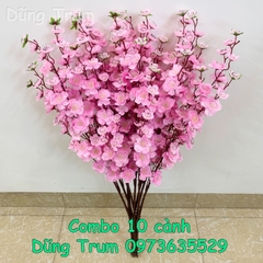 Cành mai giả cành đào giả cao 1m trang trí Tết cực đẹp (Combo 10 cành)