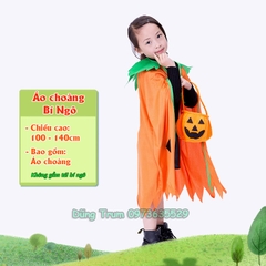 Bộ Bí Ngô hóa trang Halloween cho các bé, Áo Choàng Bí Ngô Halloween