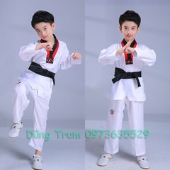 Trang phục võ thuật cho bé tập võ chất cotton co giãn thấm hút mồ hôi cực tốt