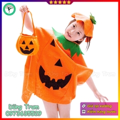 Bộ Bí Ngô hóa trang Halloween cho các bé, Áo Choàng Bí Ngô Halloween