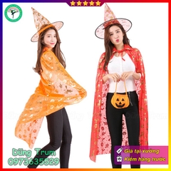 Áo choàng phù thủy kèm mũ hóa trang Halloween siêu đẹp