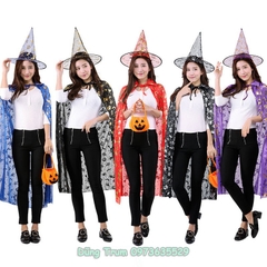 Áo choàng phù thủy kèm mũ hóa trang Halloween siêu đẹp