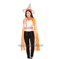 Áo choàng phù thủy kèm mũ hóa trang Halloween siêu đẹp