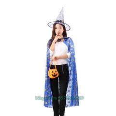 Áo choàng phù thủy kèm mũ hóa trang Halloween siêu đẹp