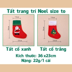 COMBO 12 Tất Noel đựng quà size to 23 x 36cm trang trí Giáng Sinh chất liệu vải không dệt