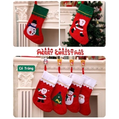 COMBO 12 Tất Noel đựng quà size to 23 x 36cm trang trí Giáng Sinh chất liệu vải không dệt