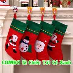 COMBO 12 Tất Noel đựng quà size to 23 x 36cm trang trí Giáng Sinh chất liệu vải không dệt