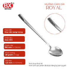 MUỖNG CÀ PHÊ DÀI ROYAL HOA VĂN (Set 6 cái)