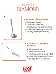 BỘ BÀN ĂN DIAMOND 4 MÓN (4 sản phẩm x 1 cái)