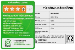 Tủ đông Hòa Phát - 205 lít - dàn Đồng - HPF BD6205