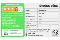 Tủ đông đứng Hòa Phát - 147 lít - dàn hợp kim- HPF UAH6147