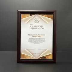 Khung Bằng Khen Giá Rẻ Nâu Đơn Giản 102N