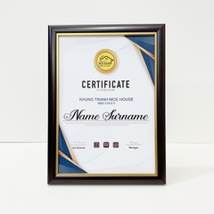Khung Bằng Khen Nâu Chỉ Vàng 102CV