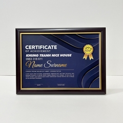 Khung Bằng Khen Nâu Chỉ Vàng 102CV