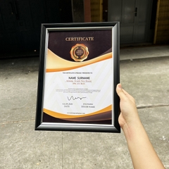 Khung Bằng Khen Màu Đen Đơn Giản 200D