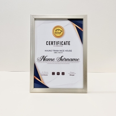Khung Bằng Khen Màu Bạc Đơn Giản F1B