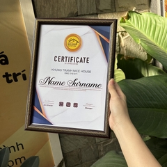 Khung Bằng Khen Màu Nâu Hoa Văn Đơn Giản F1HVN