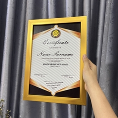 Khung Bằng Khen Màu Vàng Đồng F2V