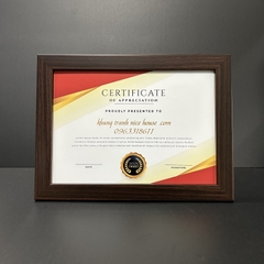 Khung Bằng Khen Màu Nâu Vân Gỗ Đậm F3GĐ