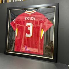 KHUNG ÁO ĐẤU SỐ 3 ĐEN CHỈ BẠC