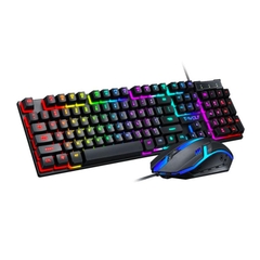 COMBO BÀN PHÍM CHUỘT GIẢ CƠ T-WOLF TF200 LED