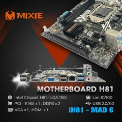 Mainboard MIXIE H81 (Socket 1150, 2 x RAM, Micro-ATX)
