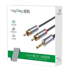 Cáp chuyển đổi VegGieg Audio 3.5mm ra 2 đầu RCA (1,5 - 10m)