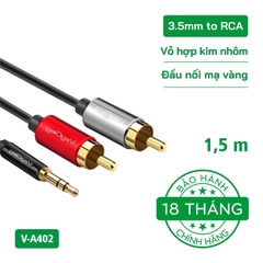 Cáp chuyển đổi VegGieg Audio 3.5mm ra 2 đầu RCA V-U318