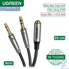 Cáp gộp Mic & Loa sang 3.5mm có Mic Ugreen 50255