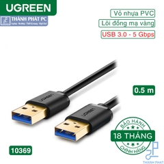 Cáp USB 3.0 hai đầu đực dài 0,5m Ugreen 10369