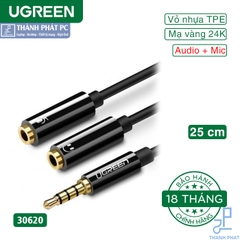 Cáp chia Audio 3.5mm ra 2 đầu 3.5mm Loa và Mic Ugreen 30620