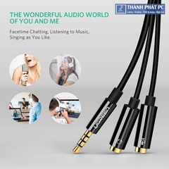 Cáp chia Audio 3.5mm ra 2 đầu 3.5mm Loa và Mic Ugreen 30620