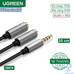 Cáp chia Audio 3.5mm ra 2 đầu 3.5mm Loa và Mic Ugreen 30619
