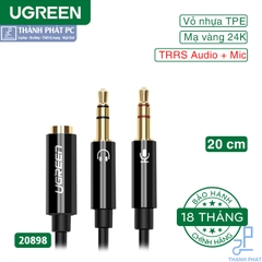 Cáp gộp Audio 2 đầu 3.5mm TRS Mic & Loa ra 1 đầu 3.5mm TRRS Ugreen 20898