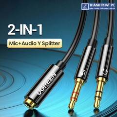 Cáp gộp Audio 2 đầu 3.5mm TRS Mic & Loa ra 1 đầu 3.5mm TRRS Ugreen 20898