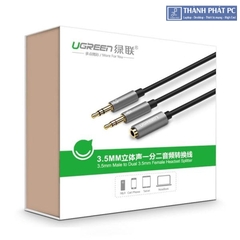 Cáp Audio 3.5mm âm ra 2 đầu 3.5mm 1 Mic 1 loa Ugreen 20899