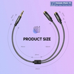 Cáp chia 2 cổng Audio 3.5mm dài 20cm Ugreen 70102