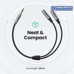 Cáp chia 2 cổng Audio 3.5mm dài 20cm Ugreen 50253